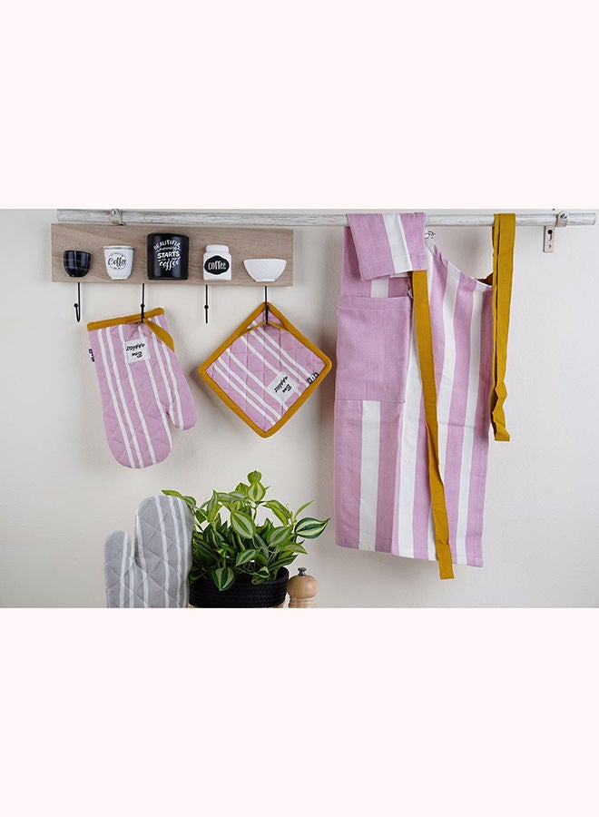 Pan Home حامل أواني بون أبيتيه S/2 باللون الوردي والأصفر 20x20 سم - Image 2