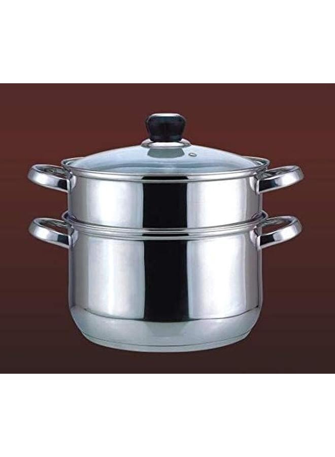 ويلسون طقم قدر بخاري من الستانلس ستيل مكون من طبقتين مقاس 20 سم Jy 174 20 فضي - Image 4