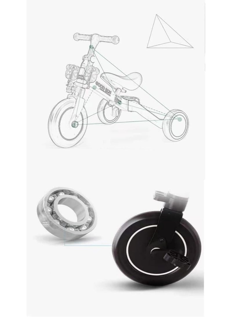 3 in 1 Kids Balance Bike Kids Tricycles | Adjustable Toddler Bike with Pedals | Indoor Outdoor Baby Ride-On Cycle Black & Yellow - Image 2