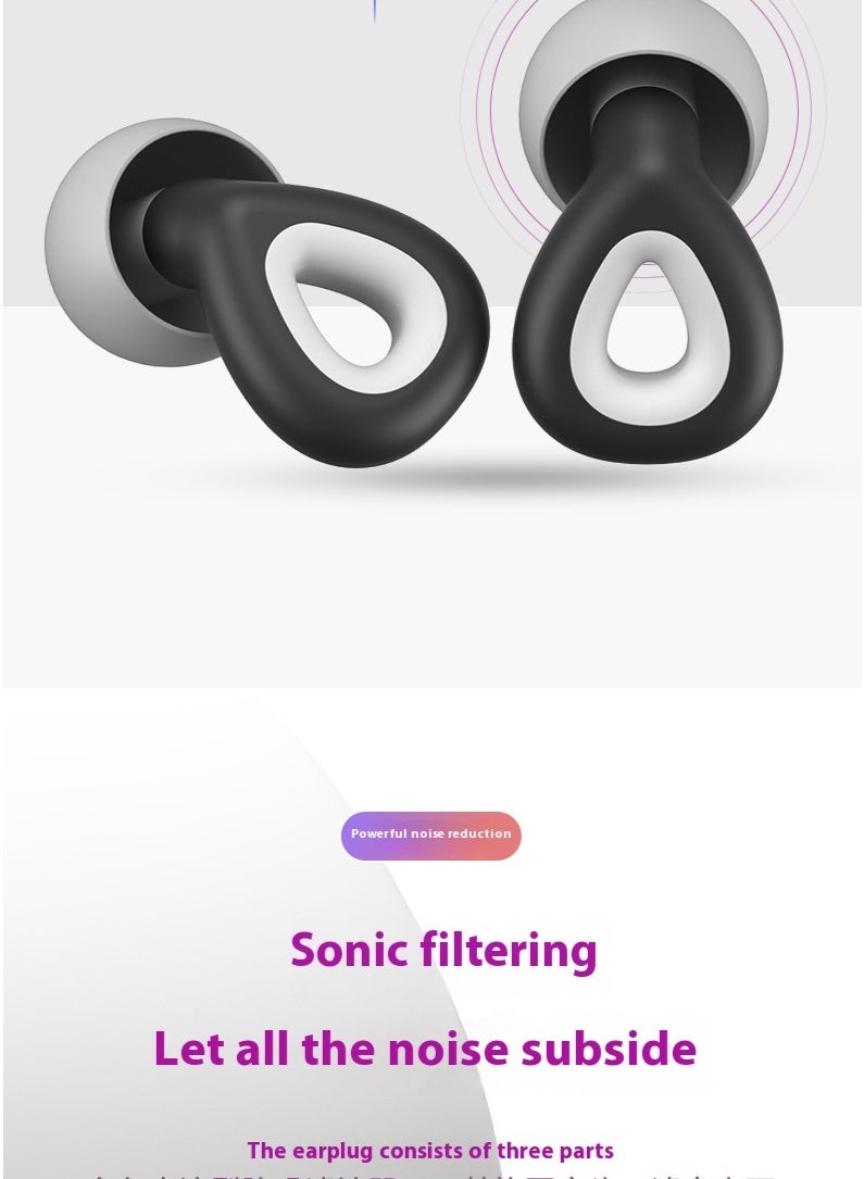 Healife Water Drop Noise Reduction Ear Plugs – Three-Layer Sonic Filter Acoustic Wave Shielding, Soft Silicone Ear Tips in Multiple Sizes (S/M/L), Comfortable and Secure Fit for Daily Use, Sleeping, Working, Traveling and Swimming - Image 3