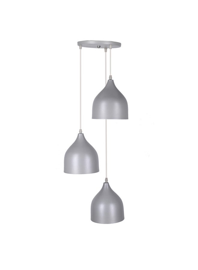El Rawda Lighting Naomi Triple Ceiling Lamp | modern decorative LED E27 pendant light ceiling lamp hanging | suitable for any room | Color: Sprayed Silver | Size: 70x32 cm