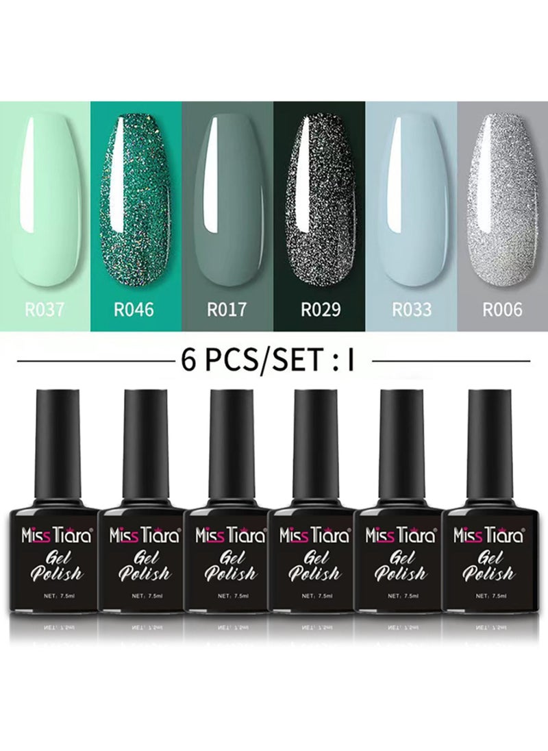 MissTiara Gel Nail Polish, Nail glue,6-Piece UV and LED Gel Nail Polish Set Multicolour Long Lasting Nail Gel Polish DIY nail art at home  - Image 2