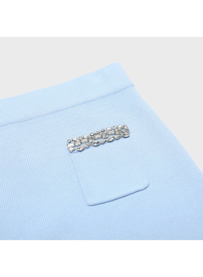 Zara elegant And Noble A-line Knitted Skirt With Exquisite Diamond Accents - Image 5