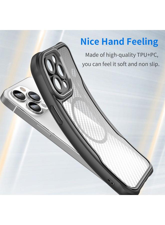 Zaboon Case For iPhone 11 Pro Carbon Fiber Texture MagSafe Translucent Phone Case - Image 3
