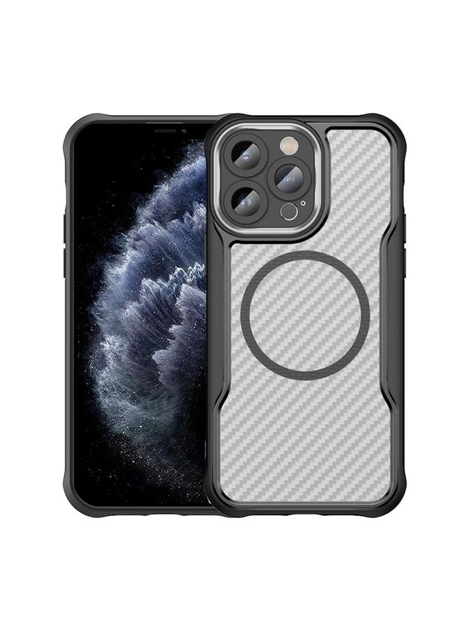 Zaboon Case For iPhone 11 Pro Carbon Fiber Texture MagSafe Translucent Phone Case - Image 1