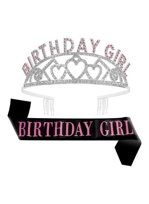 Birthday Girl Sash And Rhinestone Tiara Kit, Birthday Decorations for Girl Birthday Tiara