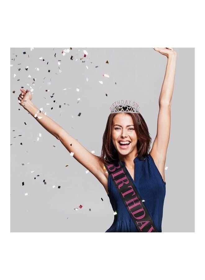 Birthday Girl Sash And Rhinestone Tiara Kit, Birthday Decorations for Girl Birthday Tiara - Image 3