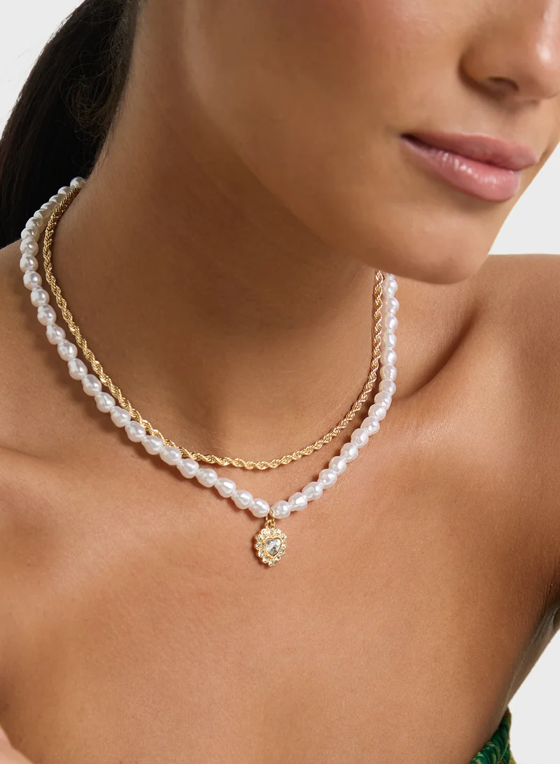 Ella Limited Edition Layered Pearl Pendant Necklace