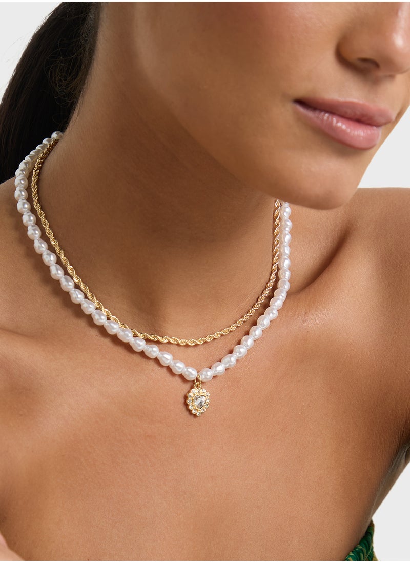 Ella Limited Edition - Layered Pearl Pendant Necklace - Image 1