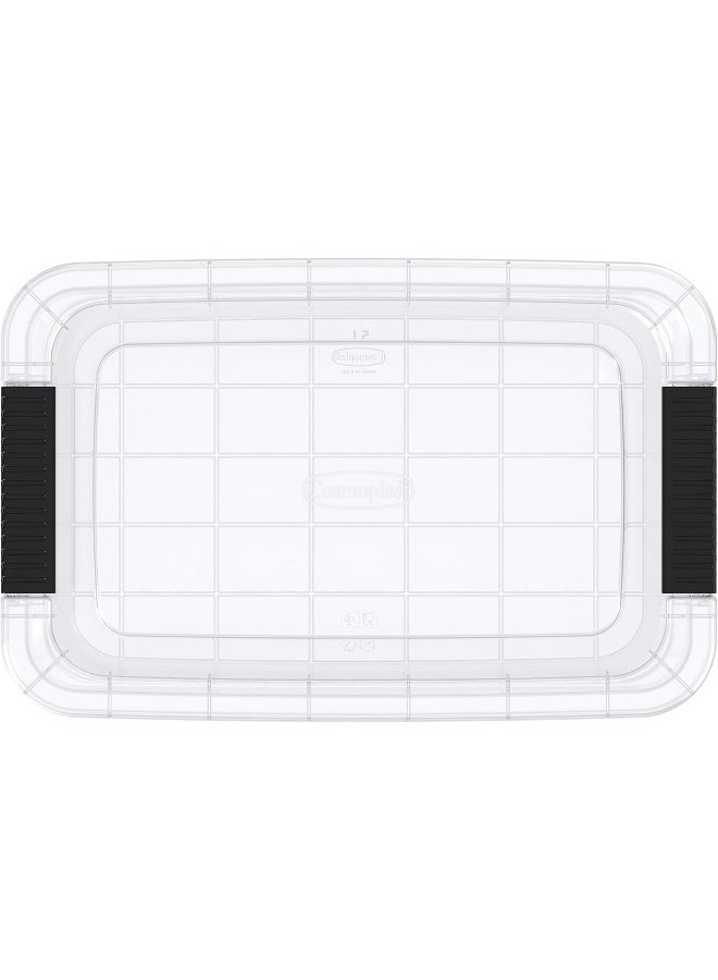 Cosmoplast صندوق تخزين بلاستيكي شفاف سعة 5 لتر مع غطاء قابل للقفل (عبوة من 4) - Image 5