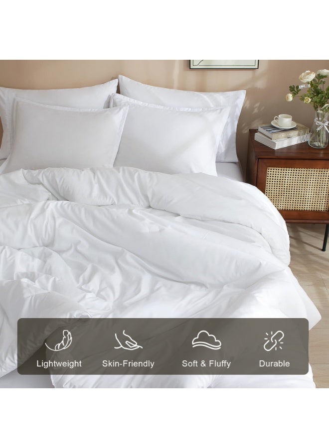 PHF 7 Piece Queen Bed-in-a-Bag Comforter Set, Lightweight Bedding Collection, Set includes 1x 229cm x 229cm Comforter + 1x 230cm x 305cm Flat Sheet + 1x 150cm x 205cm Fitted Sheet (40cm Deep Pocket) + 4x Pillowcases (2x 50cm x 66cm + 2x 50cm x 75cm), White - Image 2