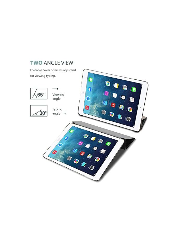 Procases Smart Case For Ipad Air 1St Edition, Ultra Slim Lightweight Stand Protective Case Shell With Translucent Frosted Back Cover For Apple Ipad Air 2013 Model (A1474 A1475 A1476) -Black - Image 4