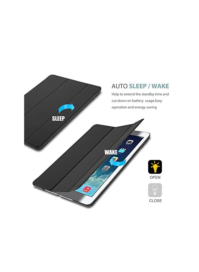 Procases Smart Case For Ipad Air 1St Edition, Ultra Slim Lightweight Stand Protective Case Shell With Translucent Frosted Back Cover For Apple Ipad Air 2013 Model (A1474 A1475 A1476) -Black - Image 5