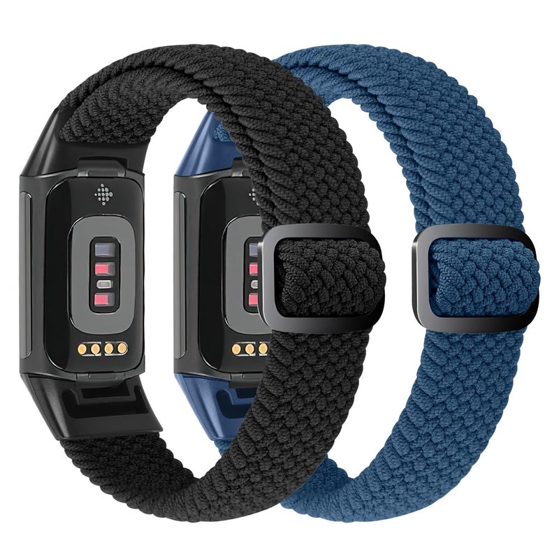 VNDAPT Elastic Braided Bands Compatible with Fitbit Charge 5/Fitbit Charge 6 for Women Men, Breathable Adjustable Stretchy Nylon Loop Sport Replacement Wristbands for Fitbit Charge 6 Charge 5 Straps - Image 2