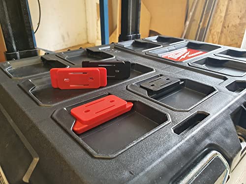 StealthMounts Mounting Feet for Milwaukee Packout (8 Pack) - Red | Adapter for Packout System | Mounting Feet for Packout | Made in UK - Image 3