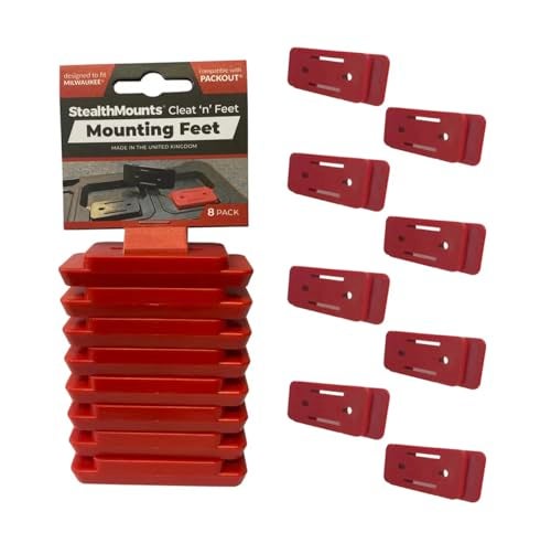 StealthMounts Mounting Feet for Milwaukee Packout (8 Pack) - Red | Adapter for Packout System | Mounting Feet for Packout | Made in UK - Image 5