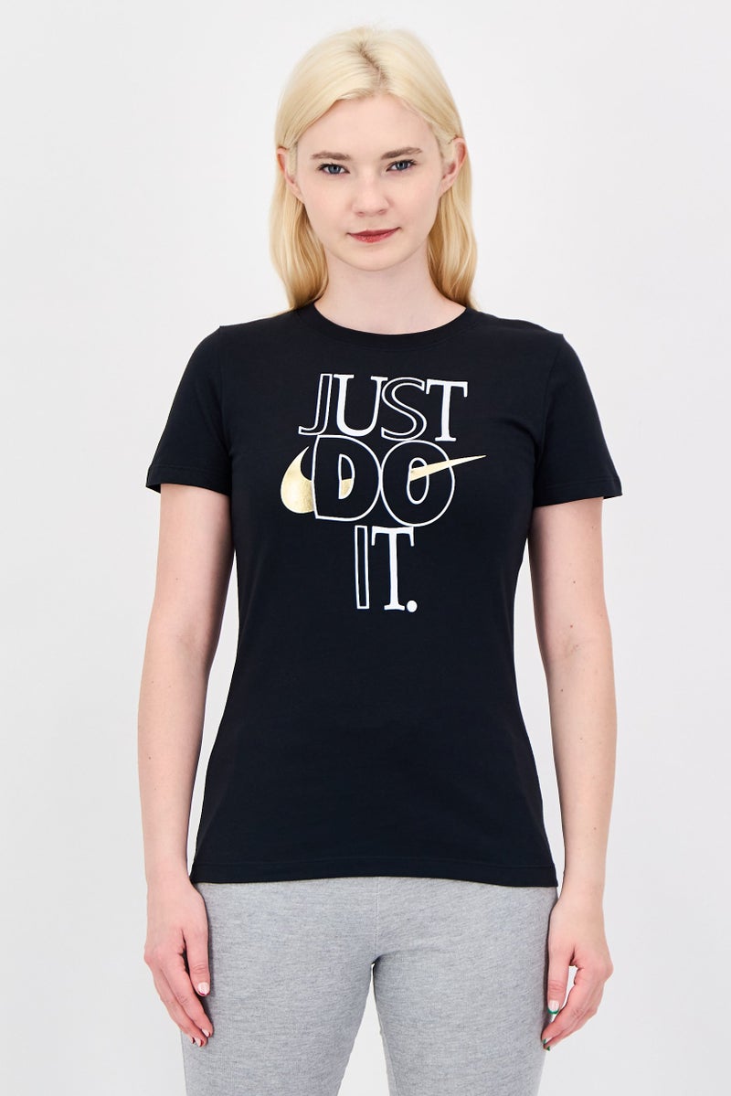 Nike Women Sportswear Fit Short Sleeve Outdoor T-Shirt, Black - Image 1