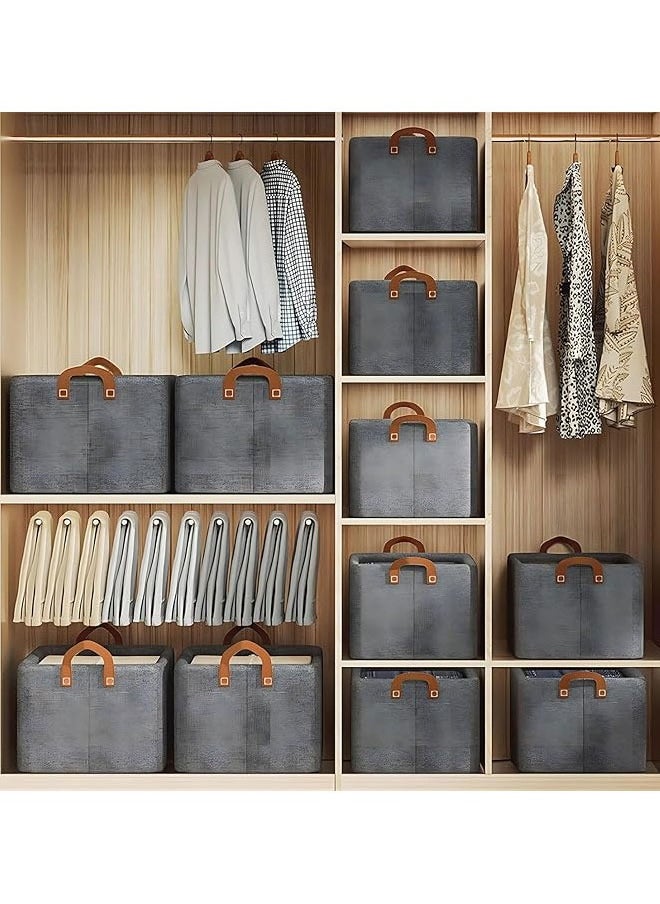 BOUND MOAT 2pcs Wardrobe Clothes Organizer Foldable Visible Drawer Closet Organizers with Mesh Window and Handle Washable Drawer Box for Clothing, T-Shirt, Pants, Toys & Books (Grey or White)  - Image 2