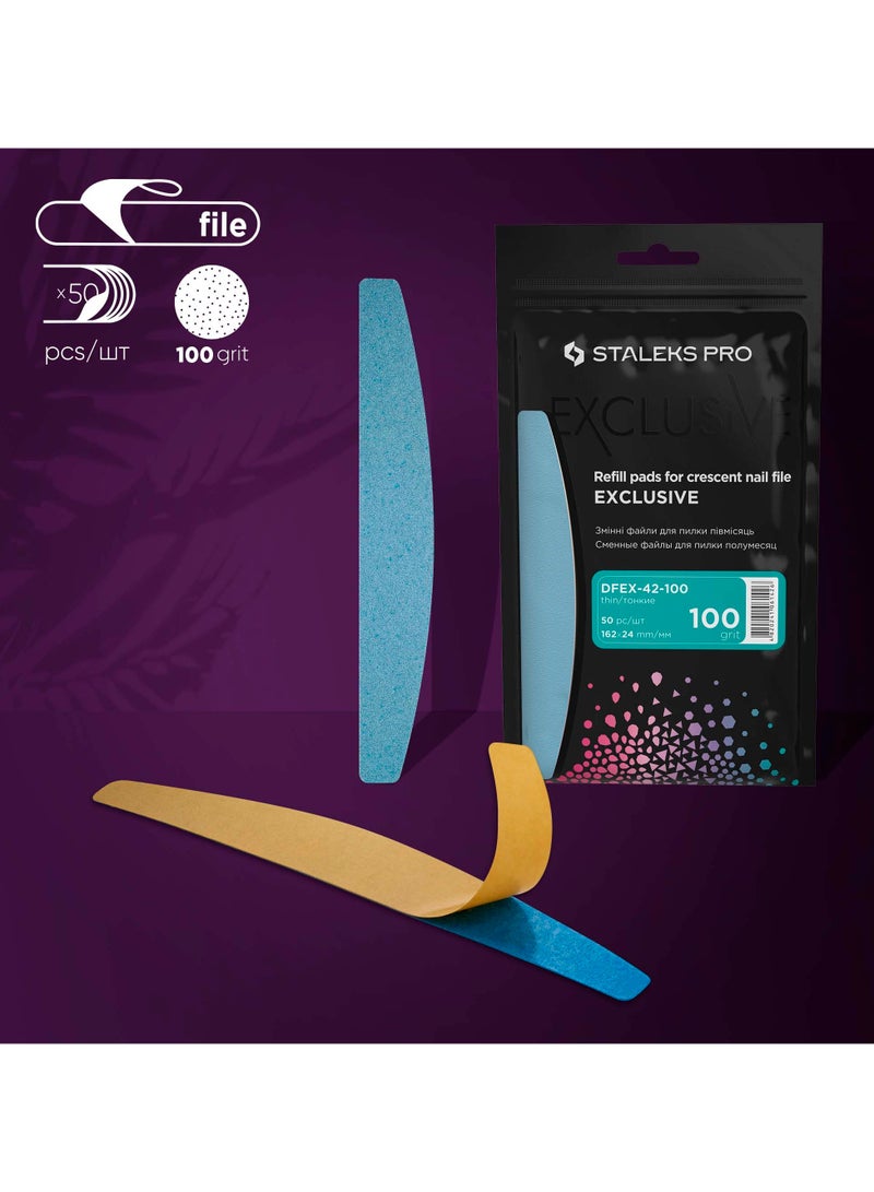 STALEKS PRO Disposable files for crescent nail file (soft base) - EXCLUSIVE 42 | 100 grit (50 pcs) - Image 1