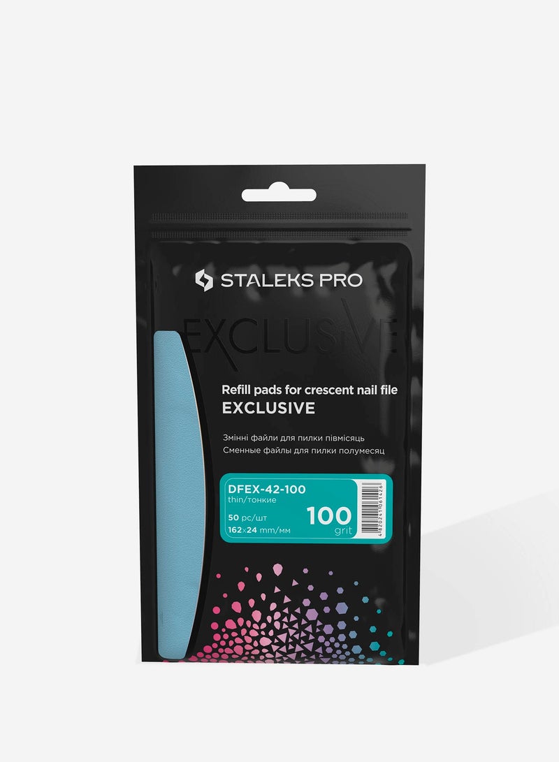 STALEKS PRO Disposable files for crescent nail file (soft base) - EXCLUSIVE 42 | 100 grit (50 pcs) - Image 3