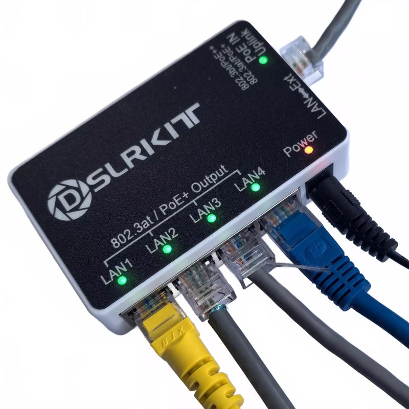 DSLRKIT PoE++ 90watt 5 Port Gigabit PoE Passthrough Switch Extender Repeater 802.3bt in 802.3AT Out - Image 3