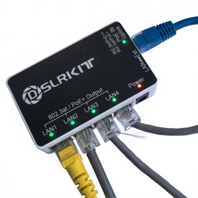 DSLRKIT PoE++ 90watt 5 Port Gigabit PoE Passthrough Switch Extender Repeater 802.3bt in 802.3AT Out - Image 2