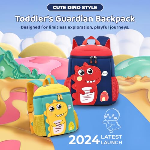 StarAndDaisy Backpack for Kids Girls Boys Toddler Backpack Preschool Nursery Travel Bag, Ages 2 to 6 Years- Dinasour - Blue - Image 2