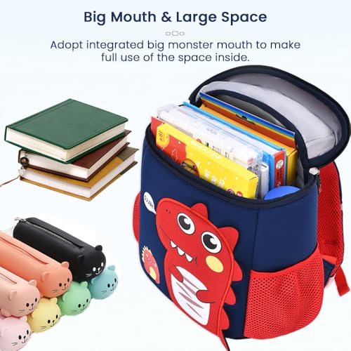 StarAndDaisy Backpack for Kids Girls Boys Toddler Backpack Preschool Nursery Travel Bag, Ages 2 to 6 Years- Dinasour - Blue - Image 4