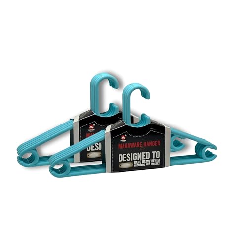 Mahaware Polypropylene Cloth Hanger Pack of 12 - Heavy Duty Plastic Hanger for Wardrobe, Space Saving Clothes Hanger for Closet, Anti-Slip Hanger Cloth Plastic, Mint Granite Green (12 Count) - Image 1
