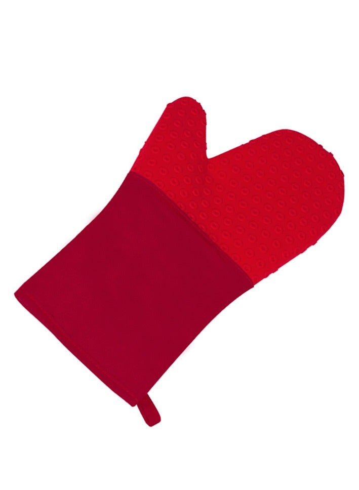 xozgdovg Microwave oven use thickened and lengthened anti-heat gloves baking waterproof oven high temperature silicone heat insulation gloves red 