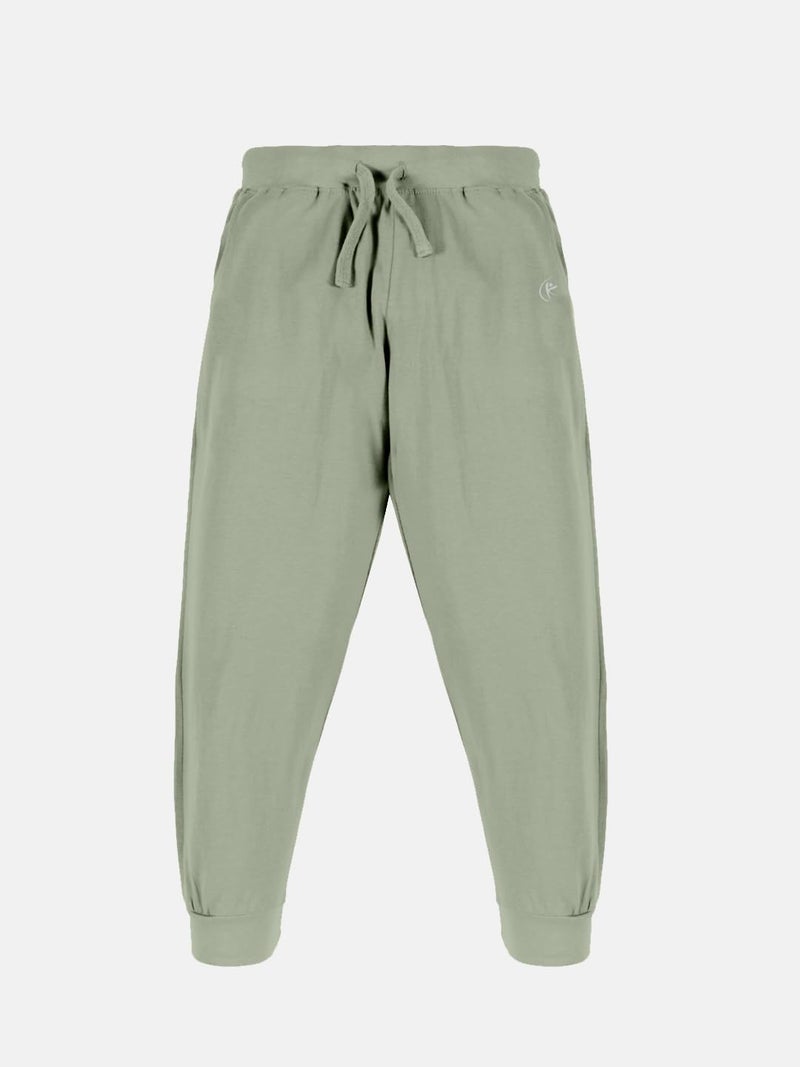 KiddoPanti Boys & Girls Solid Cotton Track Pant Pack of 2, Lt Green & Jet Black, 14-16Y - Image 3