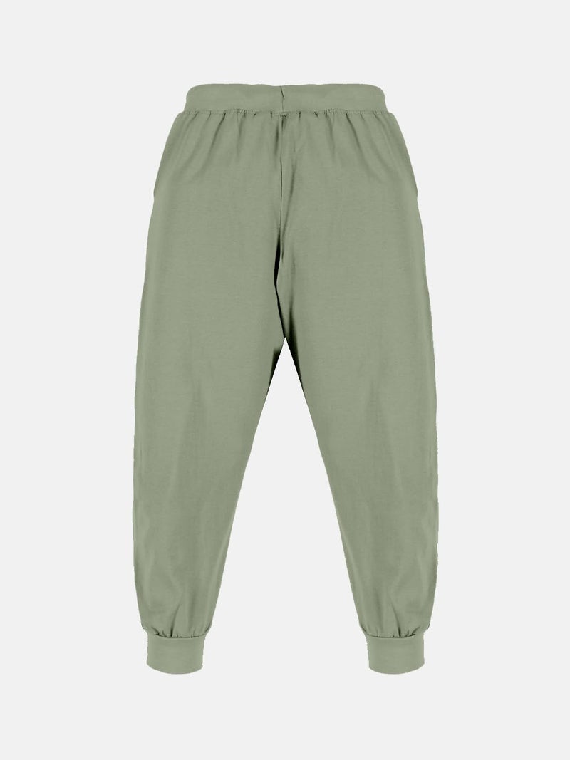 KiddoPanti Boys & Girls Solid Cotton Track Pant Pack of 2, Lt Green & Jet Black, 14-16Y - Image 4