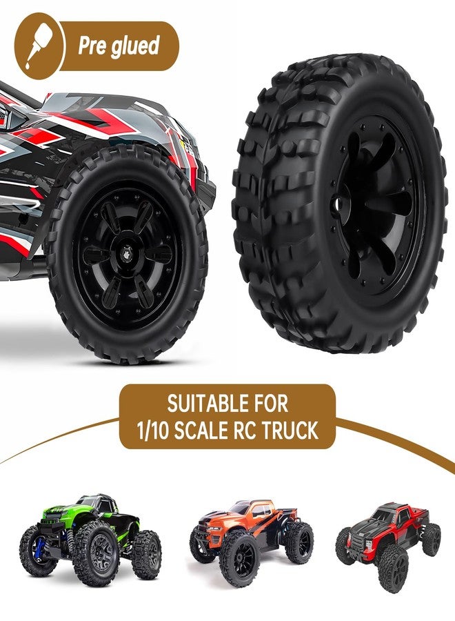 Hobbyfire PreGlued 12mm Hex 1/10 Scale RC Truck Tires and Wheels Compatible with Traxxas Rustler VXL Redcat Volcano Brushless 2s 3s Lipo - Image 5