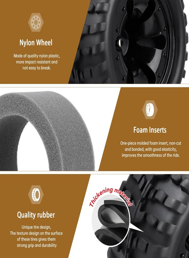 Hobbyfire PreGlued 12mm Hex 1/10 Scale RC Truck Tires and Wheels Compatible with Traxxas Rustler VXL Redcat Volcano Brushless 2s 3s Lipo - Image 3