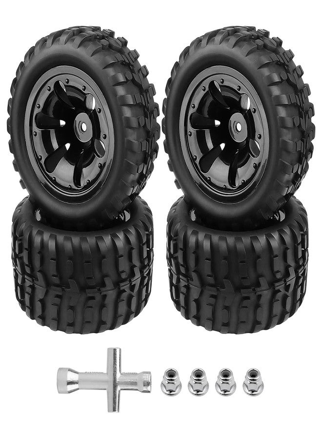 Hobbyfire PreGlued 12mm Hex 1/10 Scale RC Truck Tires and Wheels Compatible with Traxxas Rustler VXL Redcat Volcano Brushless 2s 3s Lipo - Image 1