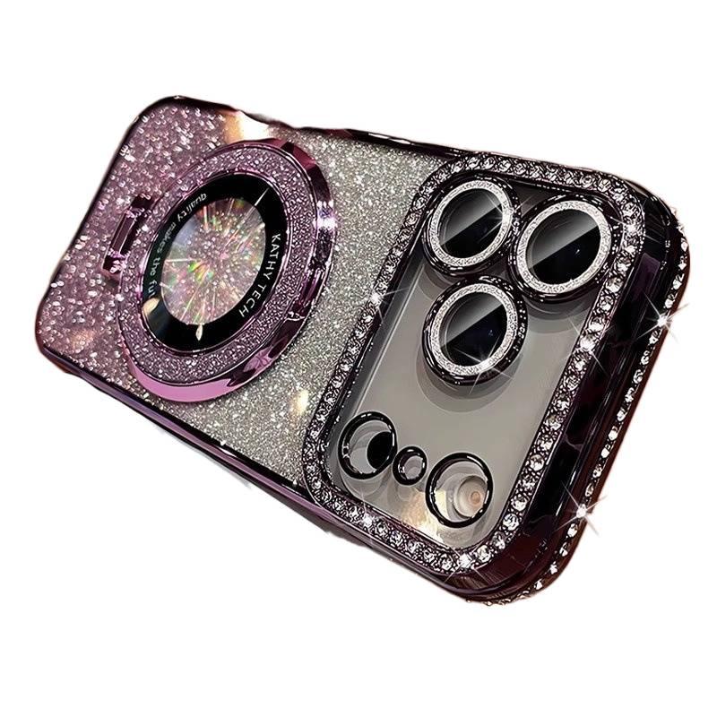 MagSafe iPhone 15 Drop Protection TPU for 15 Plus 15 Pro 15 Pro Max and Kickstand and Scratch Resistant in Purple - Image 1