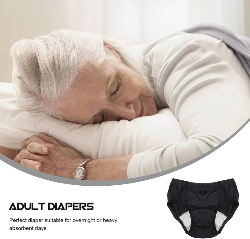 comfrt Waterproof Incontinence Underpants Incontinence Briefs Ultra Adult Diapers Pull- on Plastic Pants for Elderly Adult Men Women Dark Grey M - Image 2