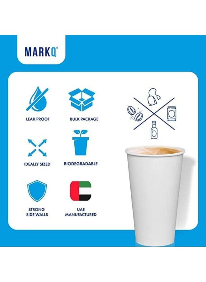 مارك [1000 كوب] أكواب ورقية بيضاء سعة 16 أونصة | أكواب ورقية للمشروبات الساخنة والباردة | أكواب للاستعمال مرة واحدة للشوكولاتة الساخنة والكاكاو والماء وأكواب القهوة - Image 3