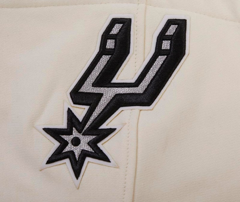 Pro Standard Mens NBA San Antonio Spurs Retro Classics Pull Over Hoodie Eggshell/Black M - Image 3