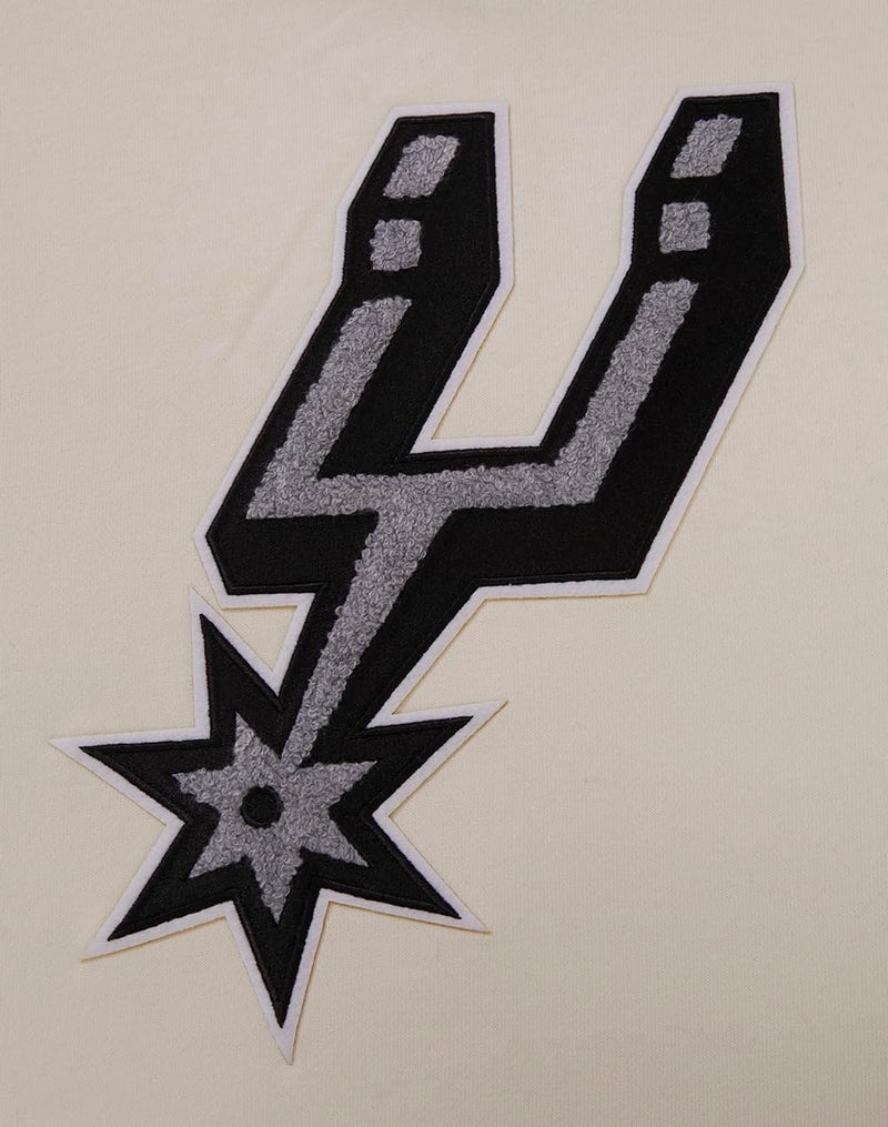 Pro Standard Mens NBA San Antonio Spurs Retro Classics Pull Over Hoodie Eggshell/Black M - Image 4