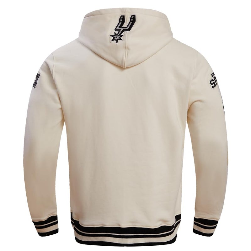 Pro Standard Mens NBA San Antonio Spurs Retro Classics Pull Over Hoodie Eggshell/Black M - Image 2