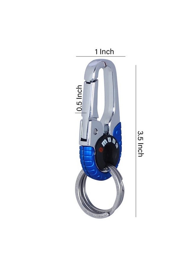 Omuda Premium and Stylish Hook Locking Metal Key Chain for Men & Women & for Gift (M-3755 Blue) - Image 4