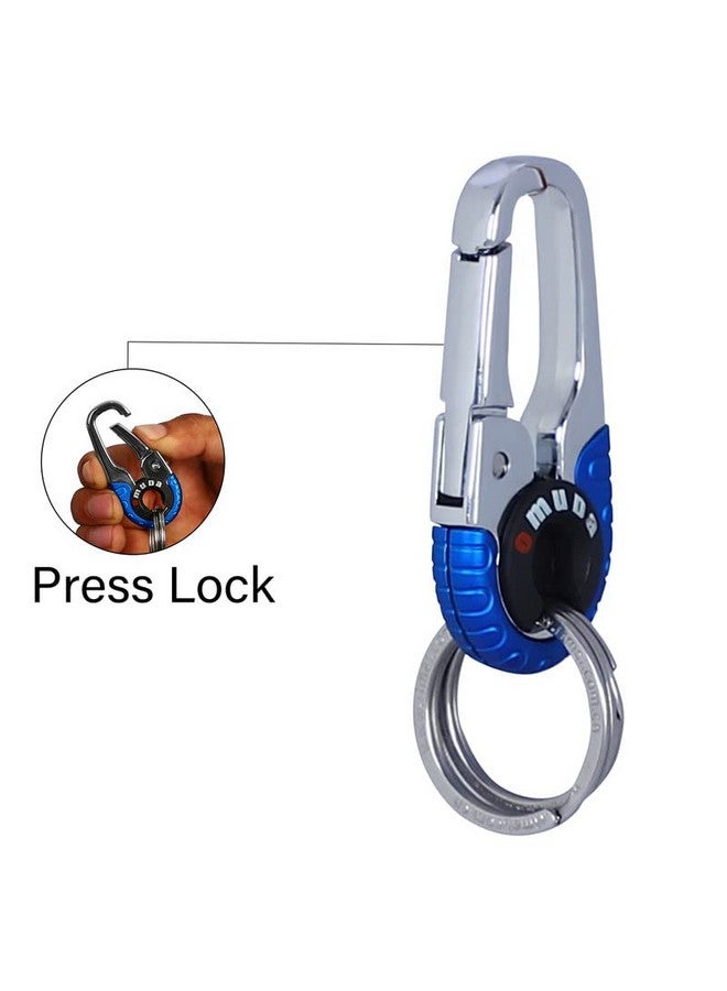 Omuda Premium and Stylish Hook Locking Metal Key Chain for Men & Women & for Gift (M-3755 Blue) - Image 2