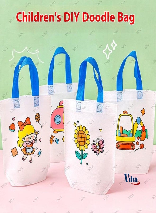 VIBA® DIY Canvas Gift Bag - Colour Your Own Tote Bag for Kids | Reusable Craft Bag | Eco-Friendly Return Gift for Parties, Birthdays & DIY Fun - Size 30x22x9cm - Image 5