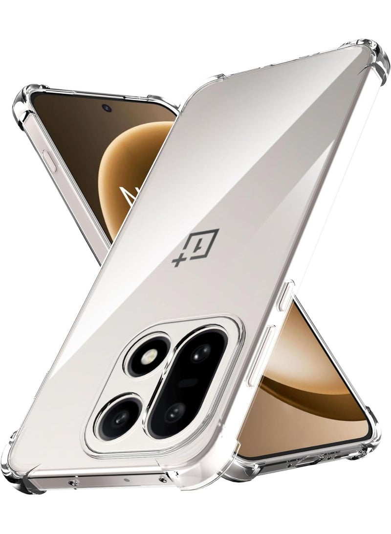 جراب سيليكون شفاف لهاتف OnePlus 15  مزود بزوايا حماية مقاومة للصدمات، جراب رقيق وناعم وشفاف ومرن من مادة TPU، مقاوم للخدش - Image 1