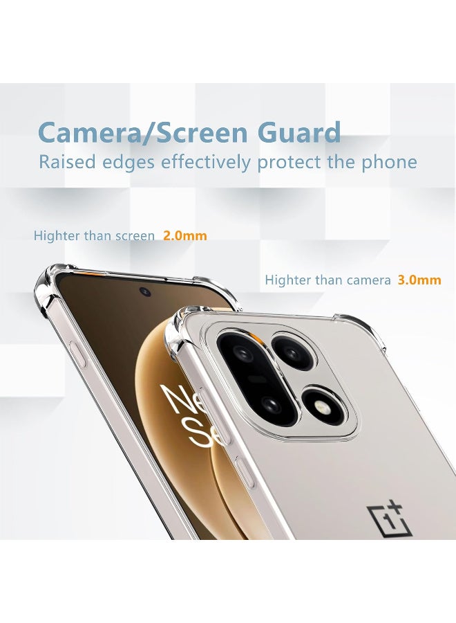 جراب سيليكون شفاف لهاتف OnePlus 15  مزود بزوايا حماية مقاومة للصدمات، جراب رقيق وناعم وشفاف ومرن من مادة TPU، مقاوم للخدش - Image 3