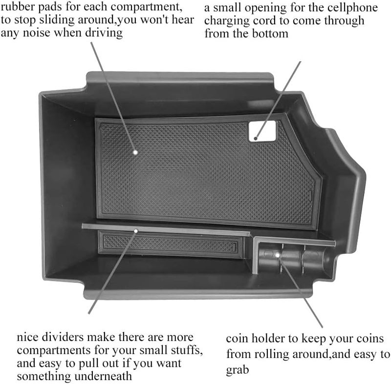 Vesul Armrest Center Console Tray Organizer Secondary Storage Box Divider Compatible with Infiniti QX50 2019 - Image 2