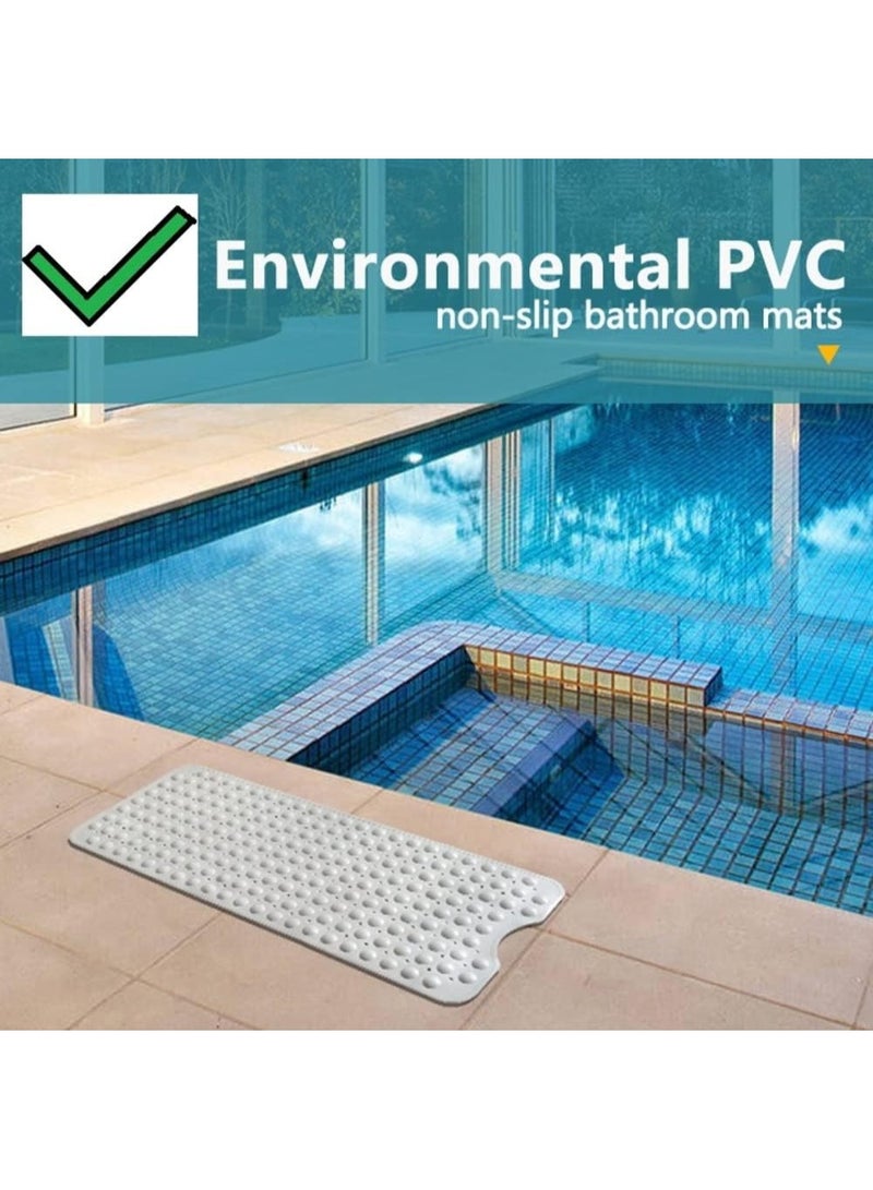 Nonslip Soft Rubber Bath Mat for Bathtub and Shower, Anti Slip Bath Mat 100 x 40 cm - Transparent White - Image 3