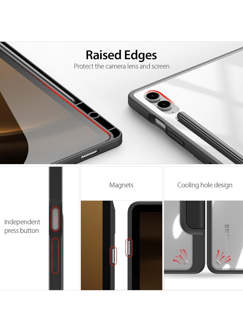 Samsung Galaxy Tab S9/S9 Plus/S9 FE/S9 Ultra/S9 FE Plus Tablet Protection Case High-end Smart Acrylic Triple Fold, TPU+ Imitation Leather Material, Shockproof - Image 4