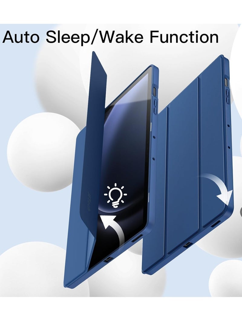 SmartGrist Case for Samsung Galaxy Tab S9 FE+ / S9 FE Plus 12.4-Inch – Soft TPU Tri-Fold Stand Protective Cover with S Pen Holder, S Pen Charging Support, Auto Wake/Sleep (Navy) - Image 5